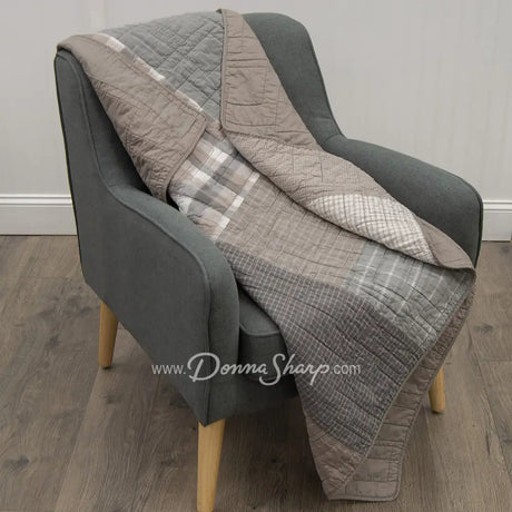 Smoky Square Cotton Quilted Bedding Throw