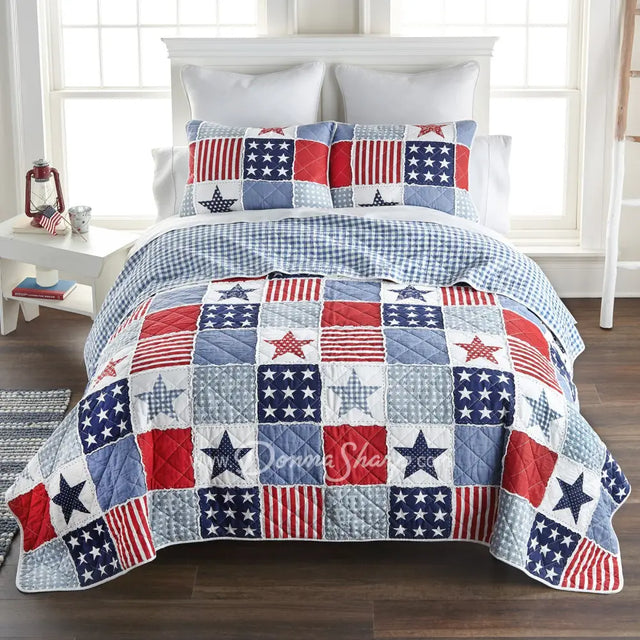 Star & Stripe 3Pc Cotton Quilt Set From Your Lifestyle By Donna Sharp Bedding