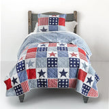 Star & Stripe 3pc Cotton quilt Set from Your Lifestyle Twin Bedding
