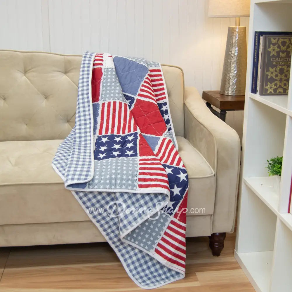 tobacco stripe cotton warp quilt Antique Quilts Machine washable. Donna Sharp Star & Stripe