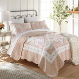 Donna Sharp Strawberry Garden 3Pc Cotton Quilt Set Bedding