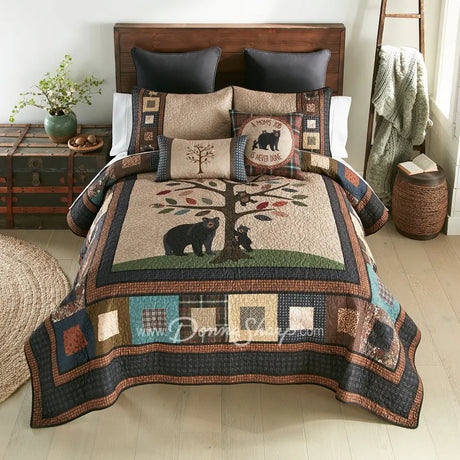 Donna Sharp Tree of Love Bear Design Quilt Set