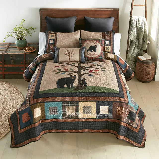 Donna Sharp Tree of Love Bear Design Quilt Set