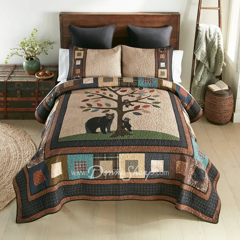 Donna Sharp Tree of Love Bear Design Quilt Set King Set