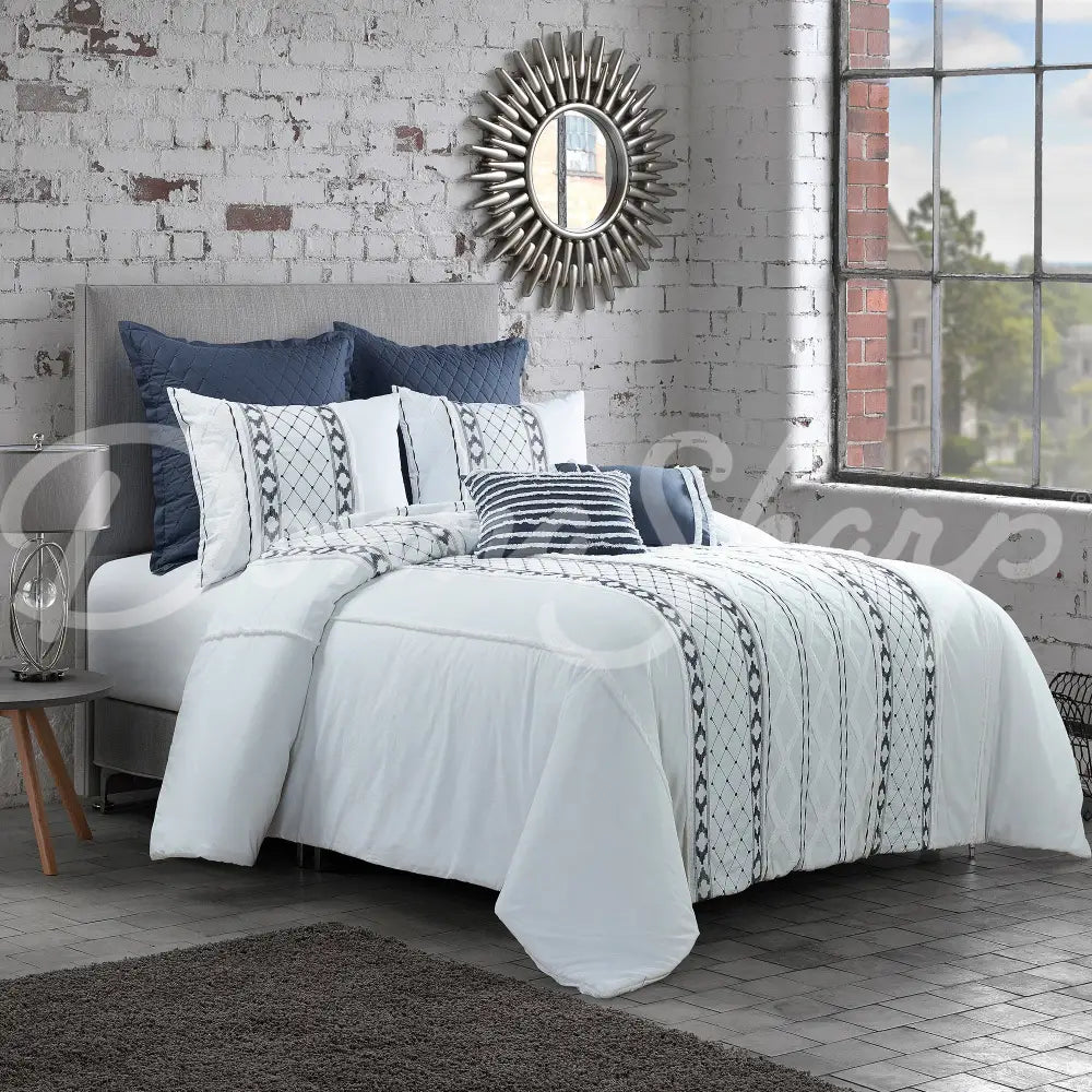 Donna Sharp Trellis 3Pc Cotton Comforter Set Bedding