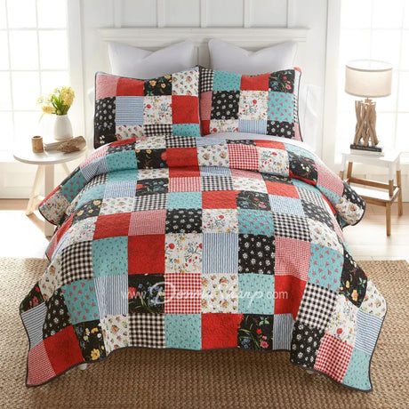 Wild One Patch Cotton Pieced 3Pc Quilt Set By Donna Sharp Bedding