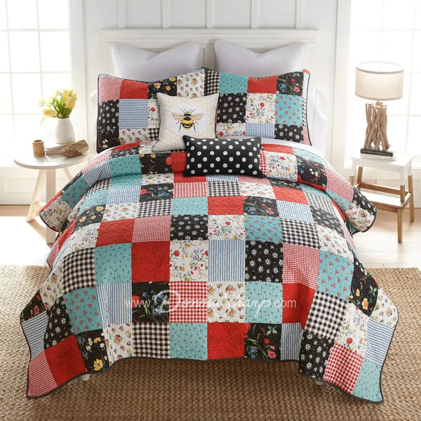 Wild One Patch Cotton Pieced 3Pc Quilt Set By Donna Sharp Bedding