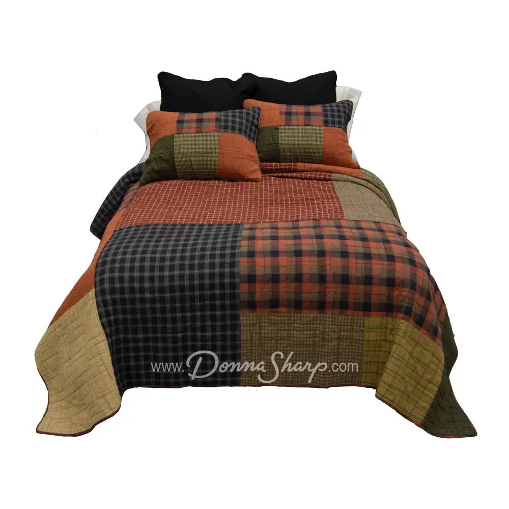 Donna Sharp Woodland Square Cotton Quilt Bedding Queen Set, Quilt + 2 Shams Bedding