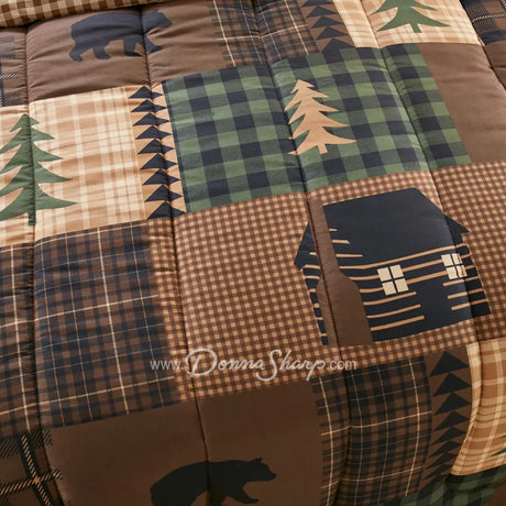 Donna Sharp Your Lifestyle Brown Bear Cabin 3Pc Comforter Set Bedding