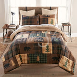 Donna Sharp Your Lifestyle Brown Bear Cabin 3Pc Comforter Set Bedding