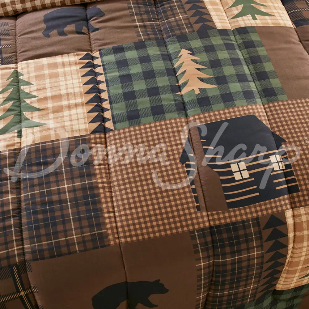 Donna Sharp Your Lifestyle Brown Bear Cabin 3Pc Comforter Set Bedding