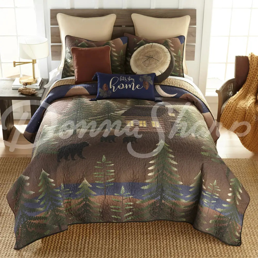 Folk Art Forest 3Pc Quilted Bedding Set From Donna Sharp