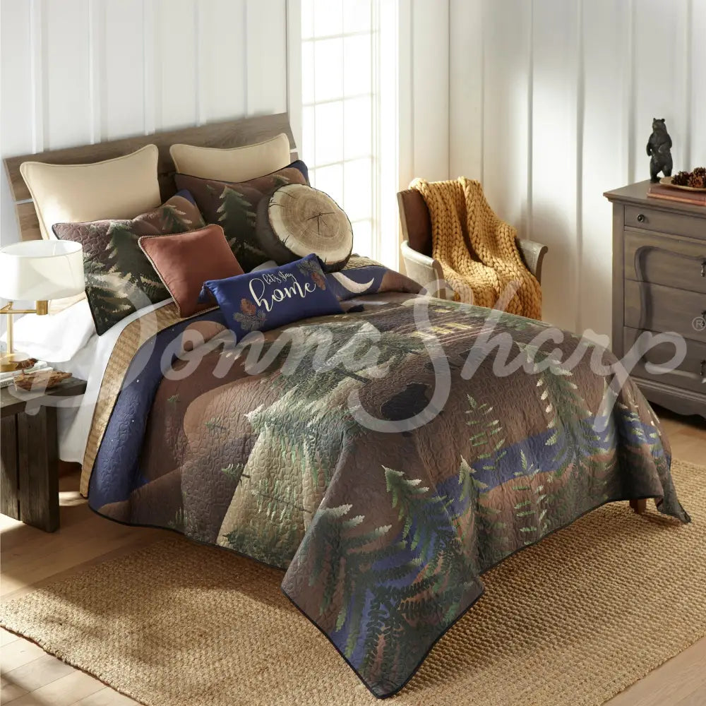 Folk Art Forest 3Pc Quilted Bedding Set From Donna Sharp