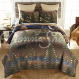 Folk Art Forest 3Pc Quilted Bedding Set From Donna Sharp King Quilt + 2 Shams