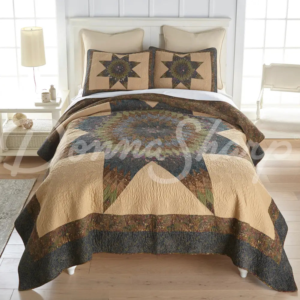 Forest Star Cotton Quilted Bedding