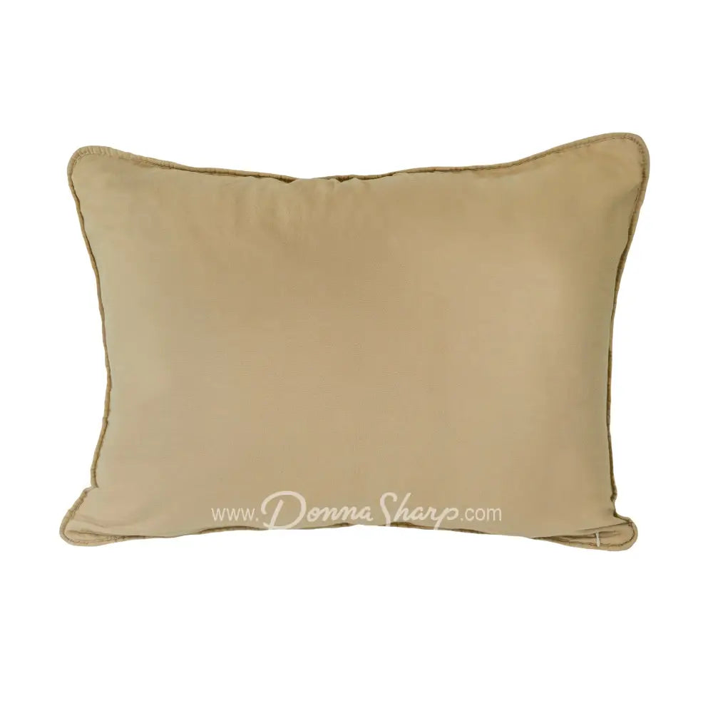 Holly Forest Cotton Pieced Quilt Set Holiday Pillow Sham reverse is a tan color