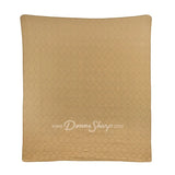 Holly Forest Cotton Pieced Quilt Set Holiday reverse is a tan color with oval stitching