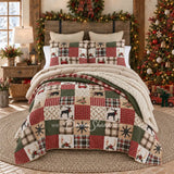 Holly Forest Cotton Pieced Quilt Set - Holiday