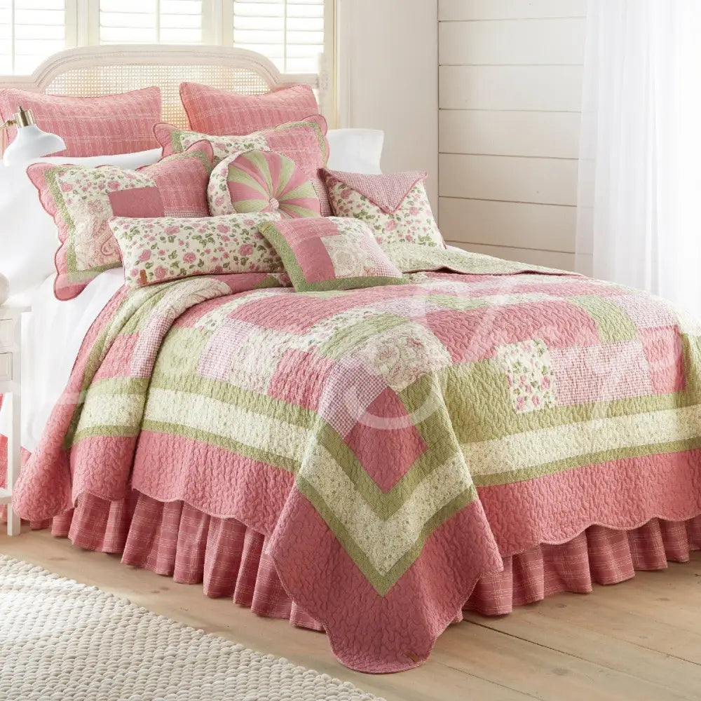 King Bedskirt Pink Plaid (G) Sale