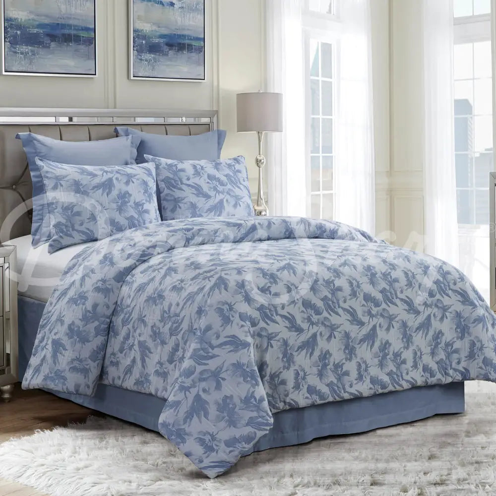 King Comforter Set Almaria (Soft Blue) Brands