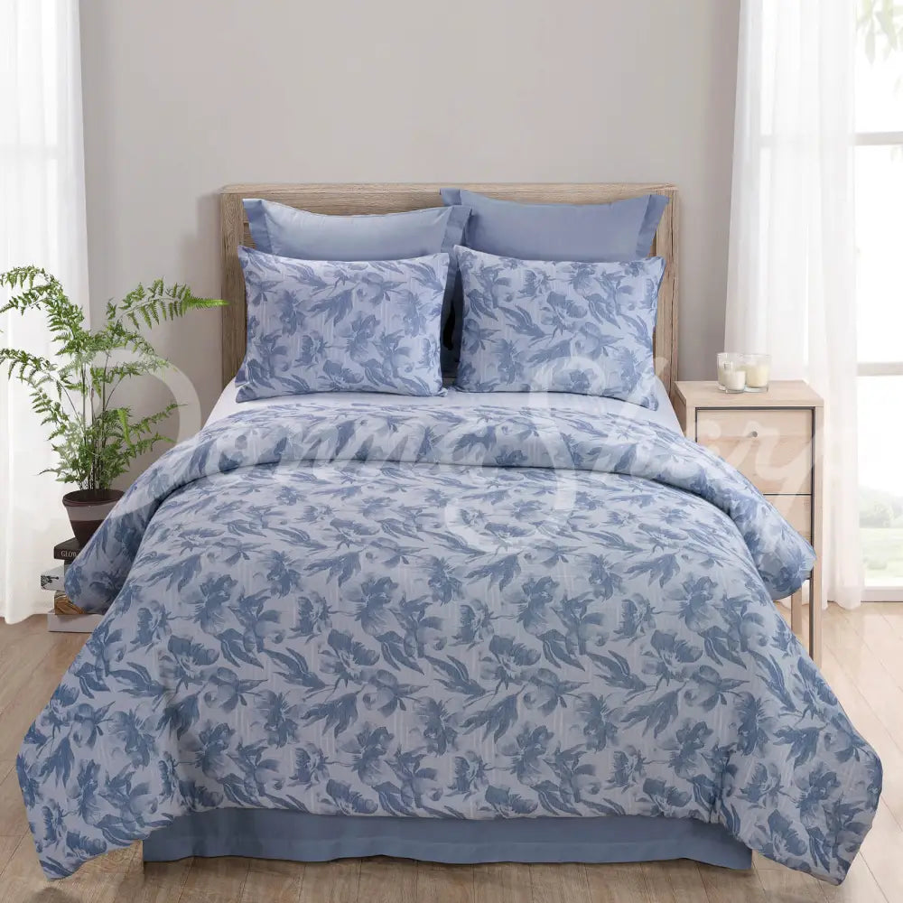 King Comforter Set Almaria (Soft Blue) Brands