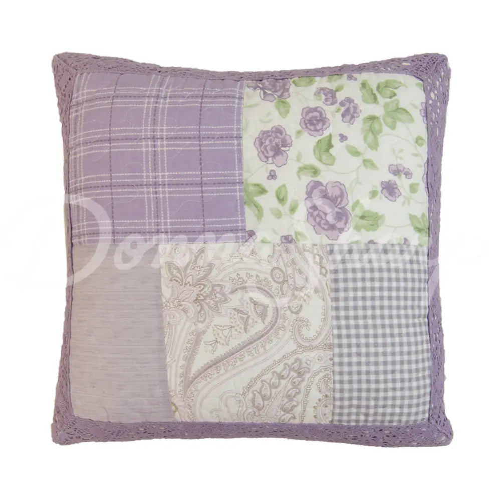 Lavender Rose Cotton Quilted Bedding Square Pillow