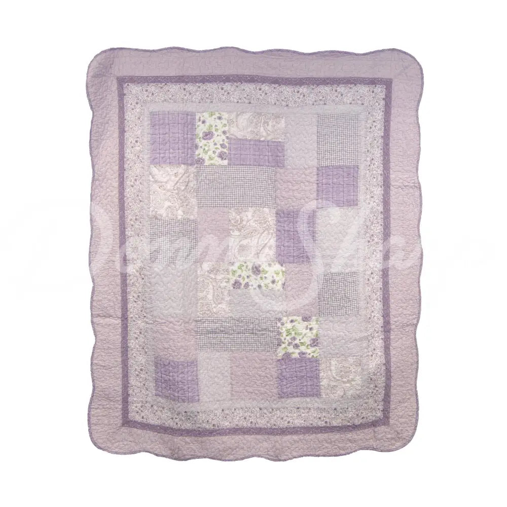 Lavender Rose Cotton Quilted Bedding Throw