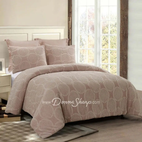 Leon Comforter Set Queen / Blush Bedding