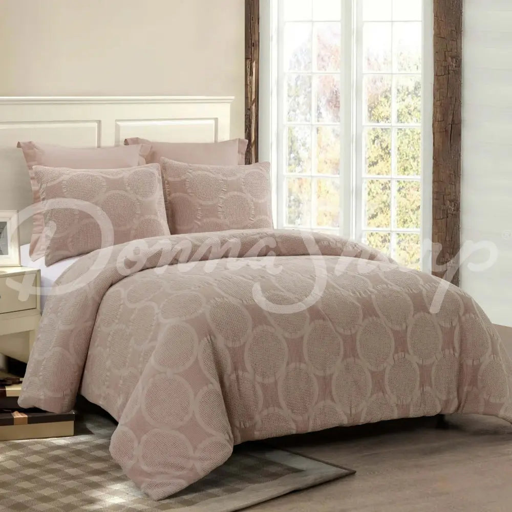 Leon Comforter Set King / Blush Bedding