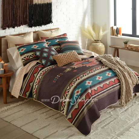 Mahogany Desert 3pc Quilted Bedding Set by Donna Sharp New