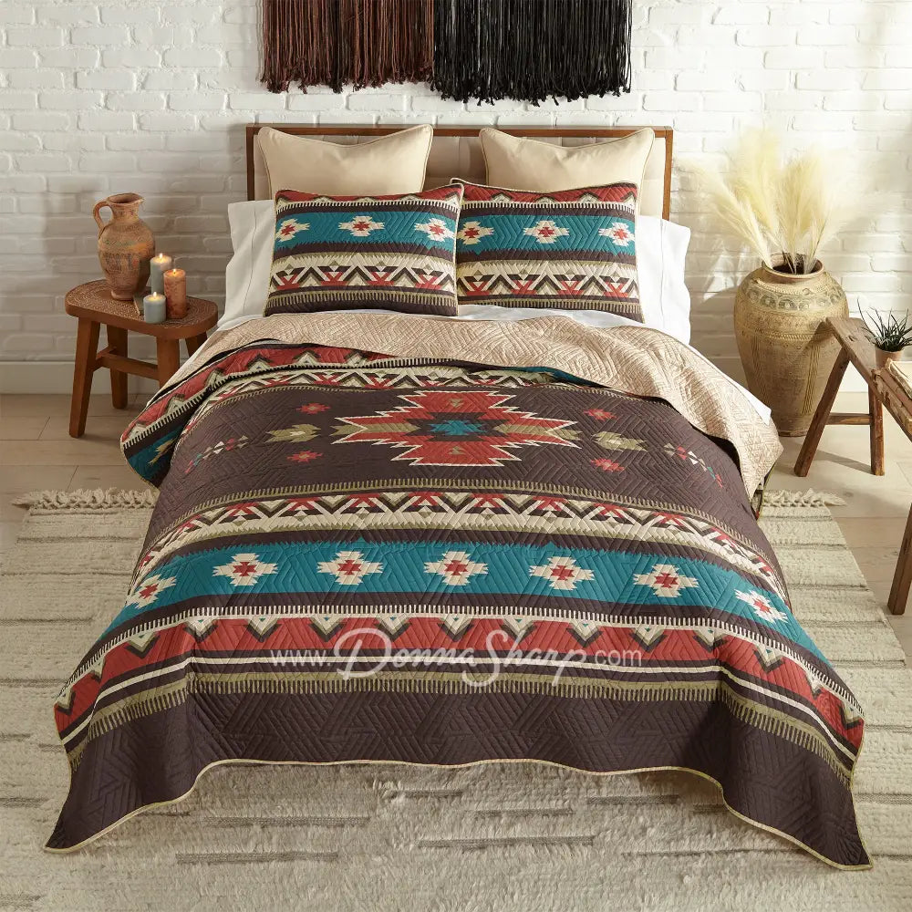 Mahogany Desert 3pc Quilted Bedding Set by Donna Sharp New