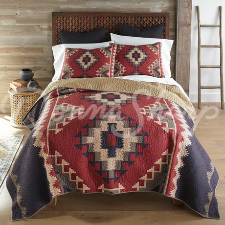 Mojave Red 3Pc Quilted Bedding Set From Donna Sharp