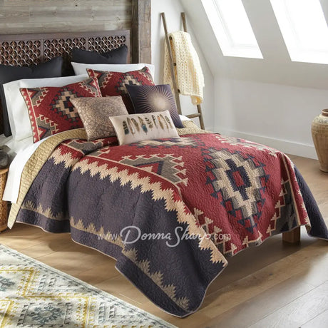 Mojave Red 3Pc Quilted Bedding Set From Donna Sharp