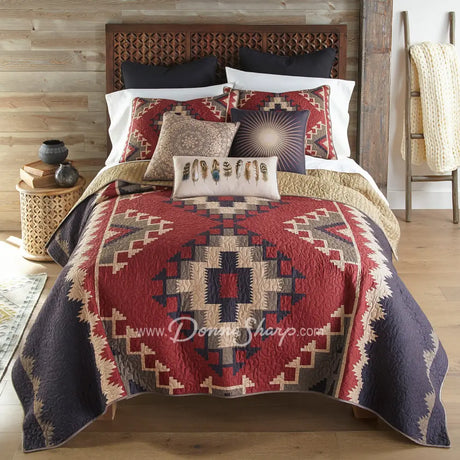 Mojave Red 3Pc Quilted Bedding Set From Donna Sharp