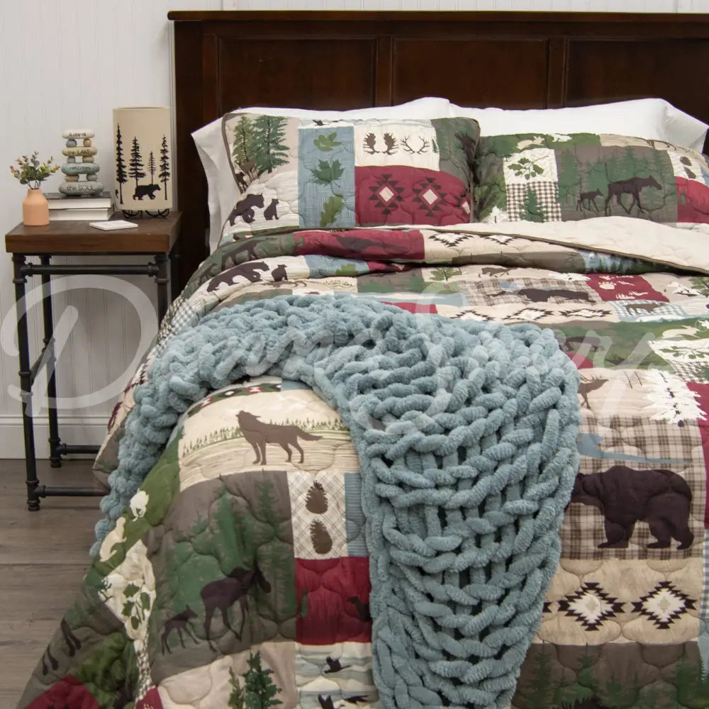 Montana Forest Quilted Bedding Set From Your Lifestyle By Donna Sharp New