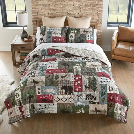 Montana Forest Quilted Bedding Set From Your Lifestyle By Donna Sharp New