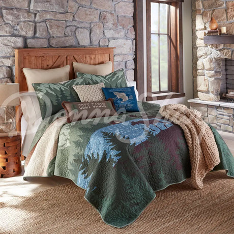 Moose Retreat 3Pc Quilted Bedding Set From Donna Sharp