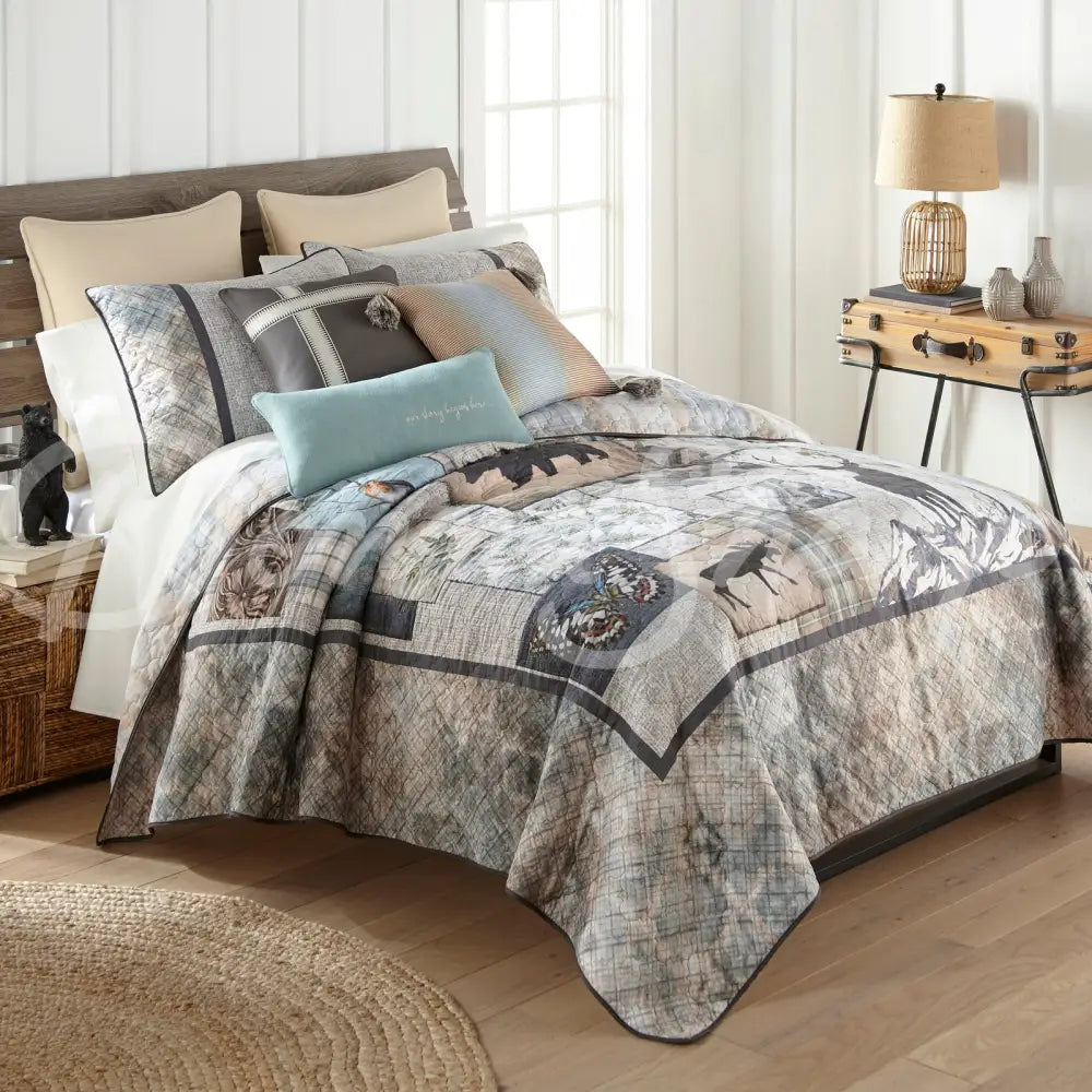 Natures Collage 3Pc Quilted Bedding Set From Your Lifestyle