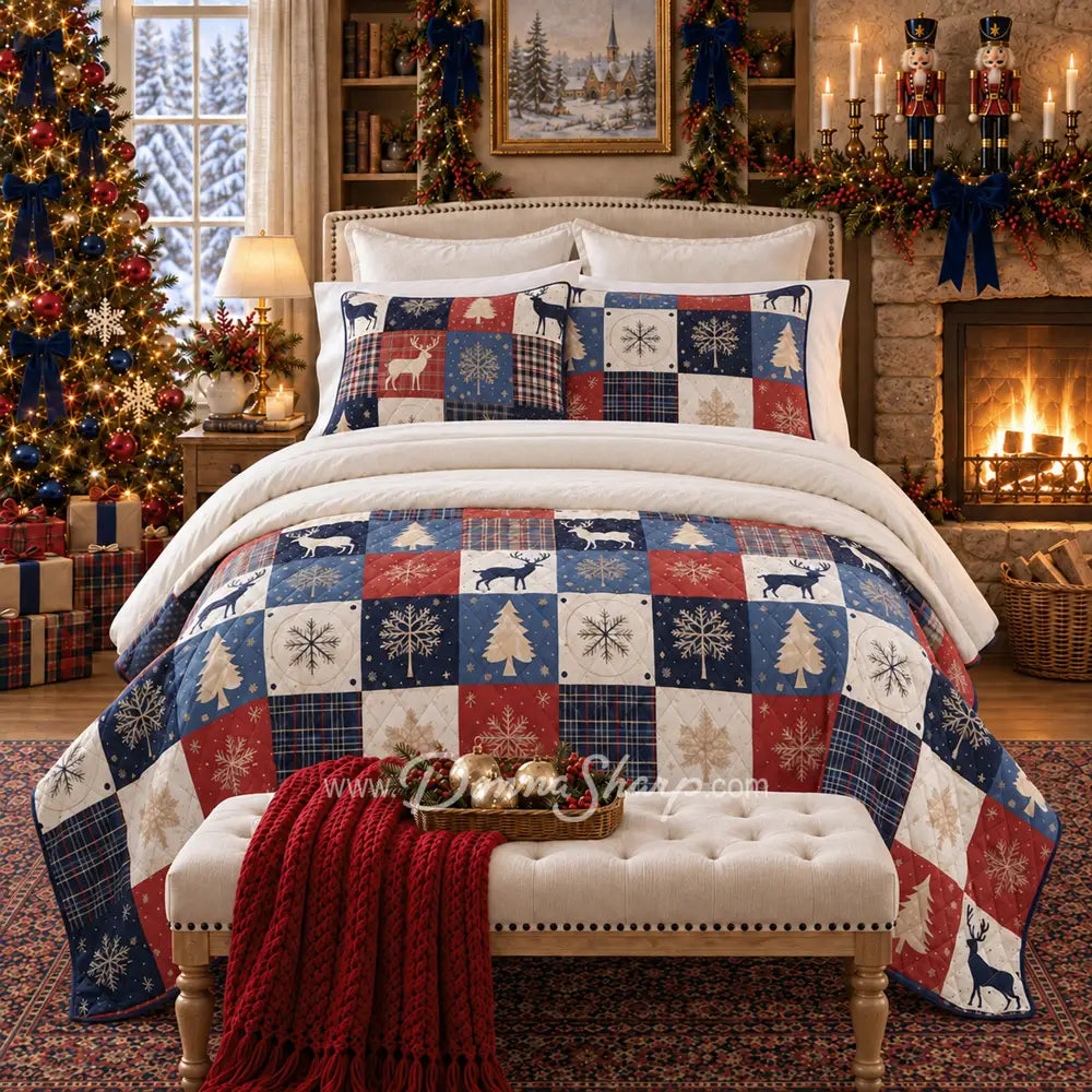 Noel Patch Quilted Bedding Set from Your Lifestyle - Holiday