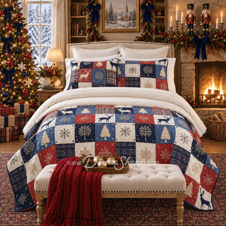 Noel Patch Quilted Bedding Set from Your Lifestyle - Holiday