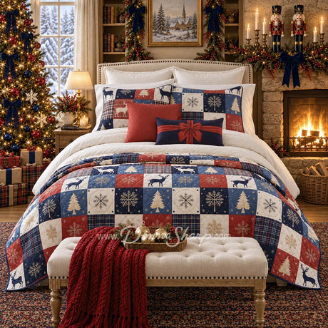 Noel Patch Quilted Bedding Set from Your Lifestyle - Holiday