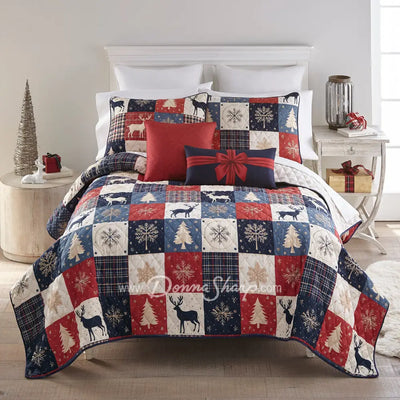 Noel Patch Quilted Bedding Set from Your Lifestyle - Queen Set - Holiday