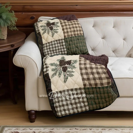 Pine Panels Microfiber Quilt Set