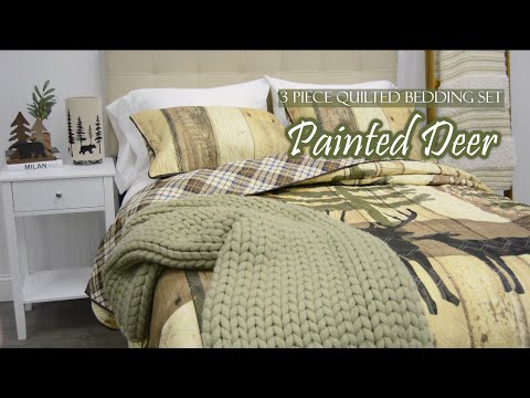 Donna Sharp Painted Deer Quilted Bedding Set