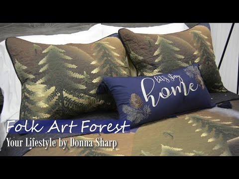 Donna Sharp Folk Art Forest 3PC Quilted Bedding Set