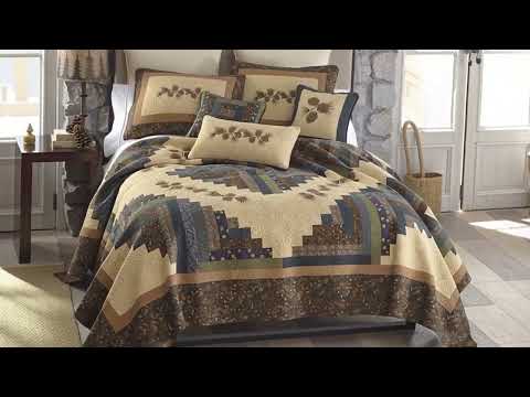 Donna Sharp Cabin Raising Pine Cone Cotton Quilted Bedding