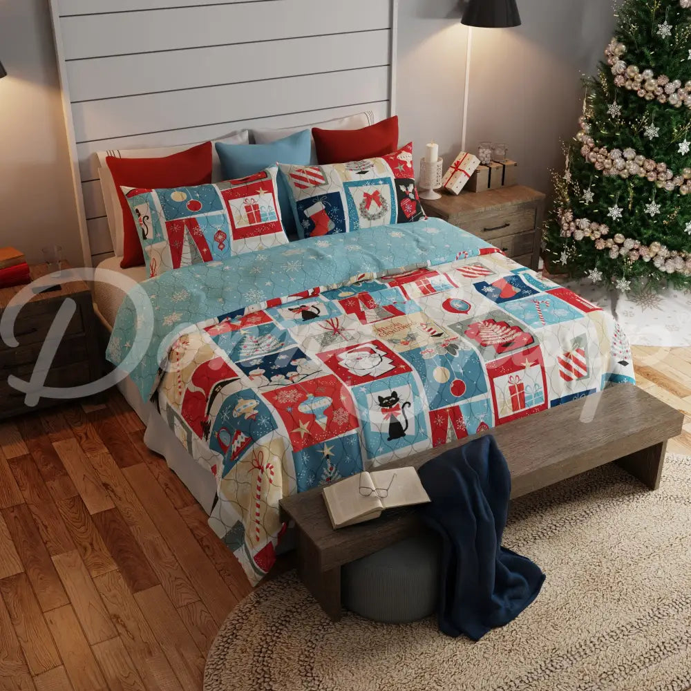 Retro Christmas Microfiber Set Bedding