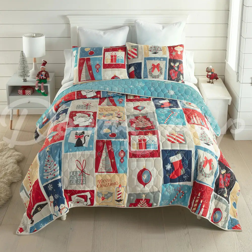 Retro Christmas Microfiber Set Bedding