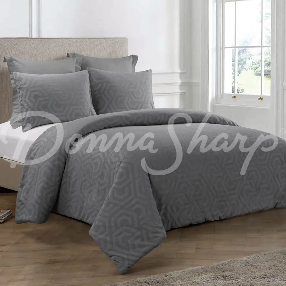 Seville Comforter Set King / Grey Bedding