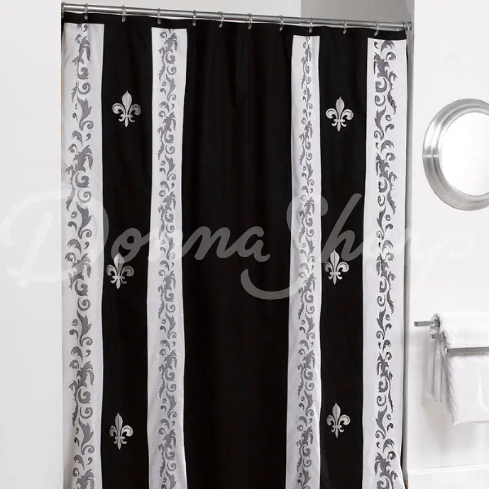 Shower Curtain Fdl Scrolls/White Sale